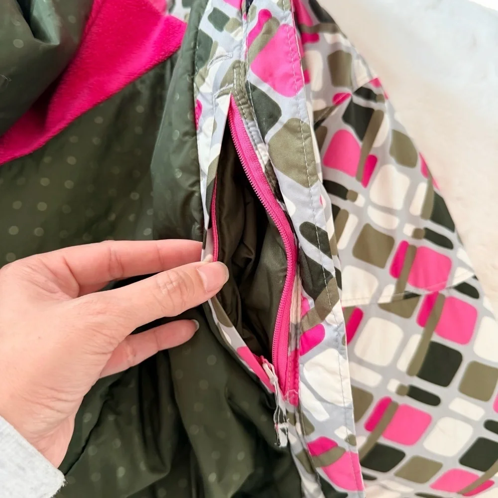 Columbia Kids Puffer Jacket - Pink, Green, and White